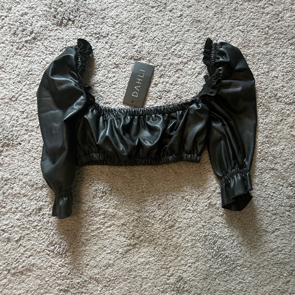 leather crop top